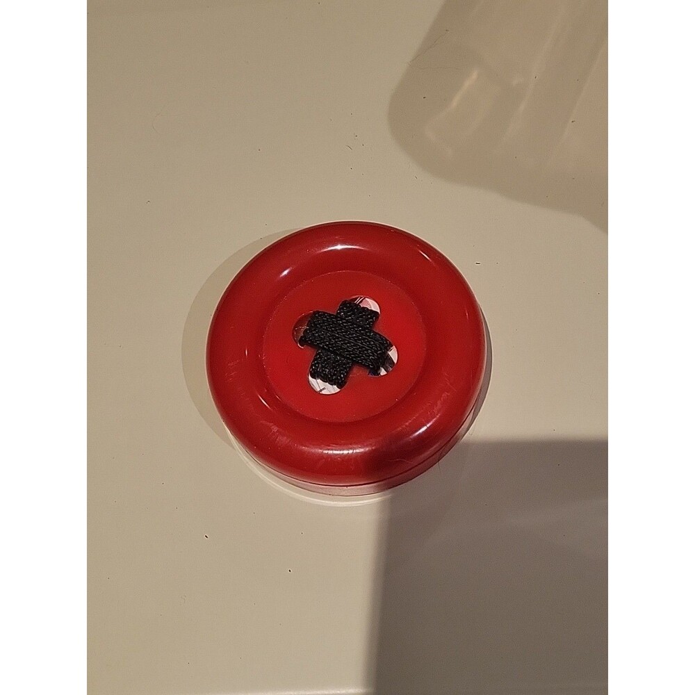VINTAGE Plastic Sewing Kit Button For Display Decoration 3.75" Retro Red